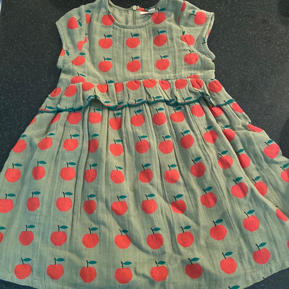 Pink Chicken Apple print dress - Size 3Y